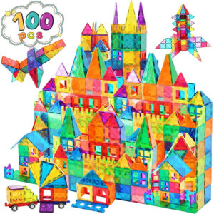 Kids 100 Pcs Educational 3D Magnetic Toy Magnetic Building Block Tiles Set Magnetic Tiles