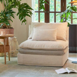 Modern Convertible Sofa Bed with Fabric Upholstery Bean Bag Furniture for Living Room Sets Shredded Foam Filling Material