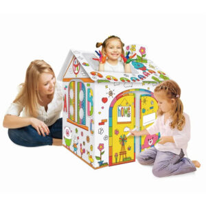 Children DIY Three-dimensional Creative Graffiti Villa Rocket House Assembled Intelligent Interactive Creative Toys